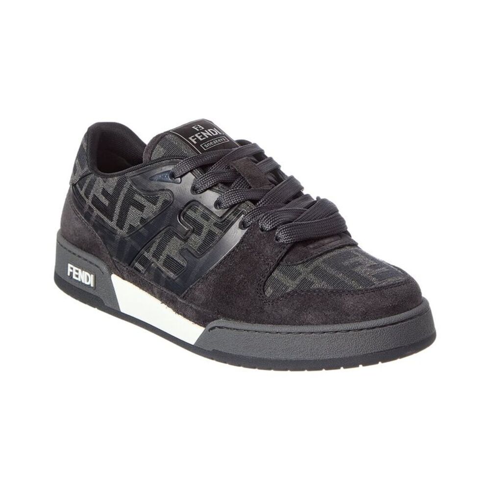 Fendi Match Ff & Suede Sneaker, Black